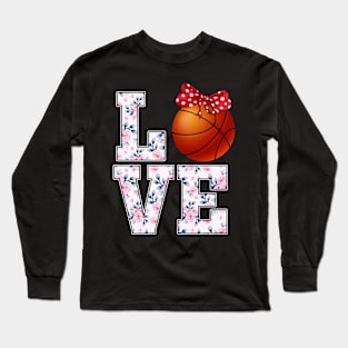 Summer Floral Love Basketball Long Sleeve T-Shirt